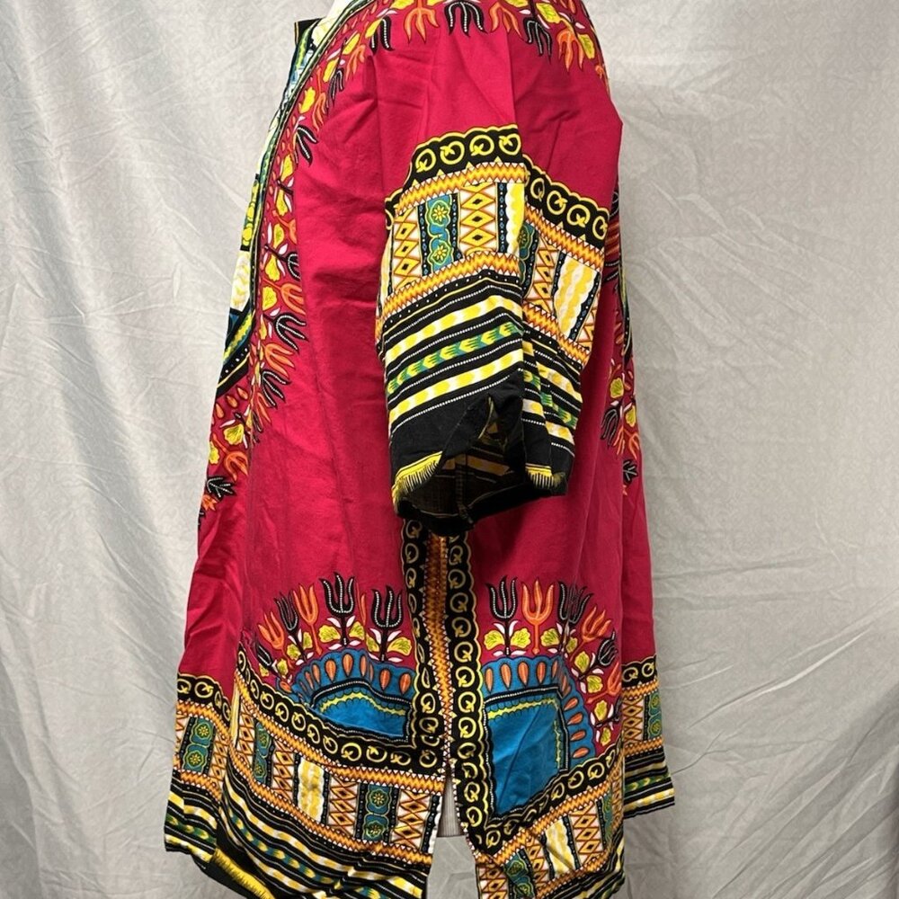 KlukKool Dashiki Shirt Mens XL African Tribal Print Short Sleeve Tunic - Picture 4 of 13